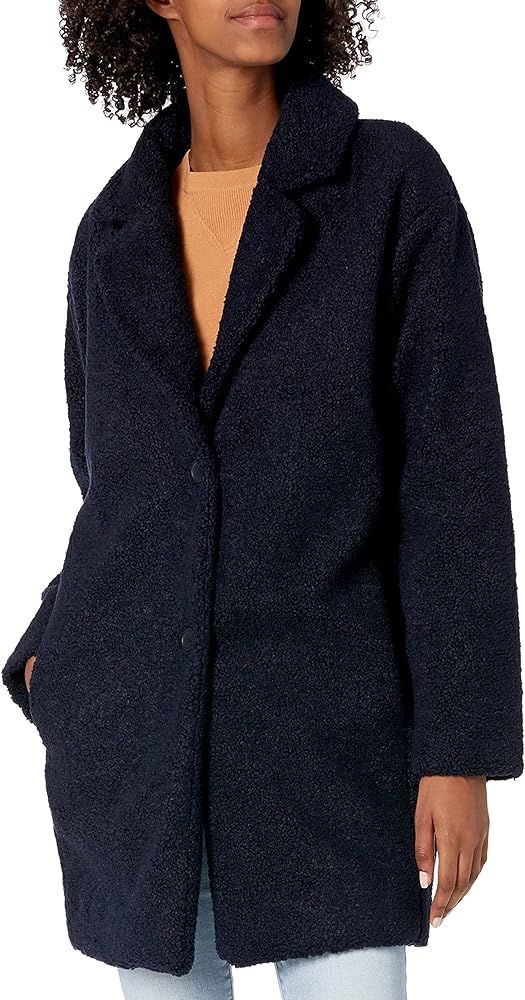 Amazon.com: Daily Ritual Women's Teddy Bear Fleece Oversized-Fit Lapel Jacket, Dusty Rose, Small ... | Amazon (US)