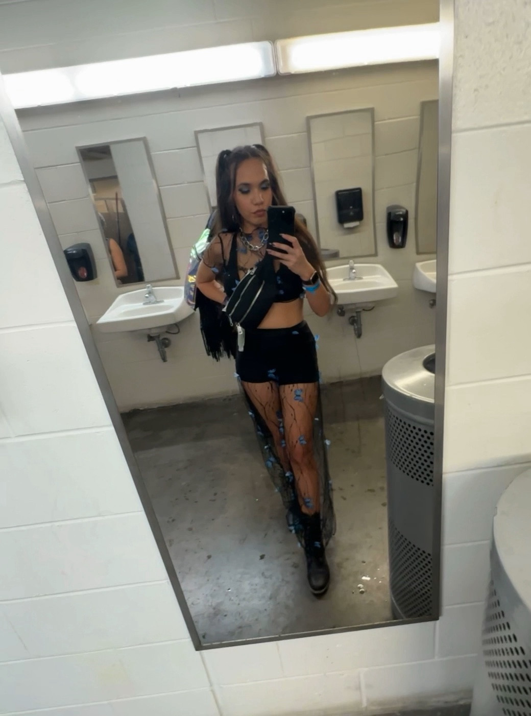 EDC Orlando GA + bathroom selfie✨ I've been eyeing this butterfly top on Amazon to wear to a festival for a while, and once I saw the matching pants, I knew I had to wear this to my home festival, EDC Orlando. I paired my go-to shorts for festivals and this sequence black top, fanny pack, necklace, and combat boots I also got from Amazon. I hope this helps with ideas or looks for your next festival!


#LTKVideo #LTKFestival #LTKstyletip