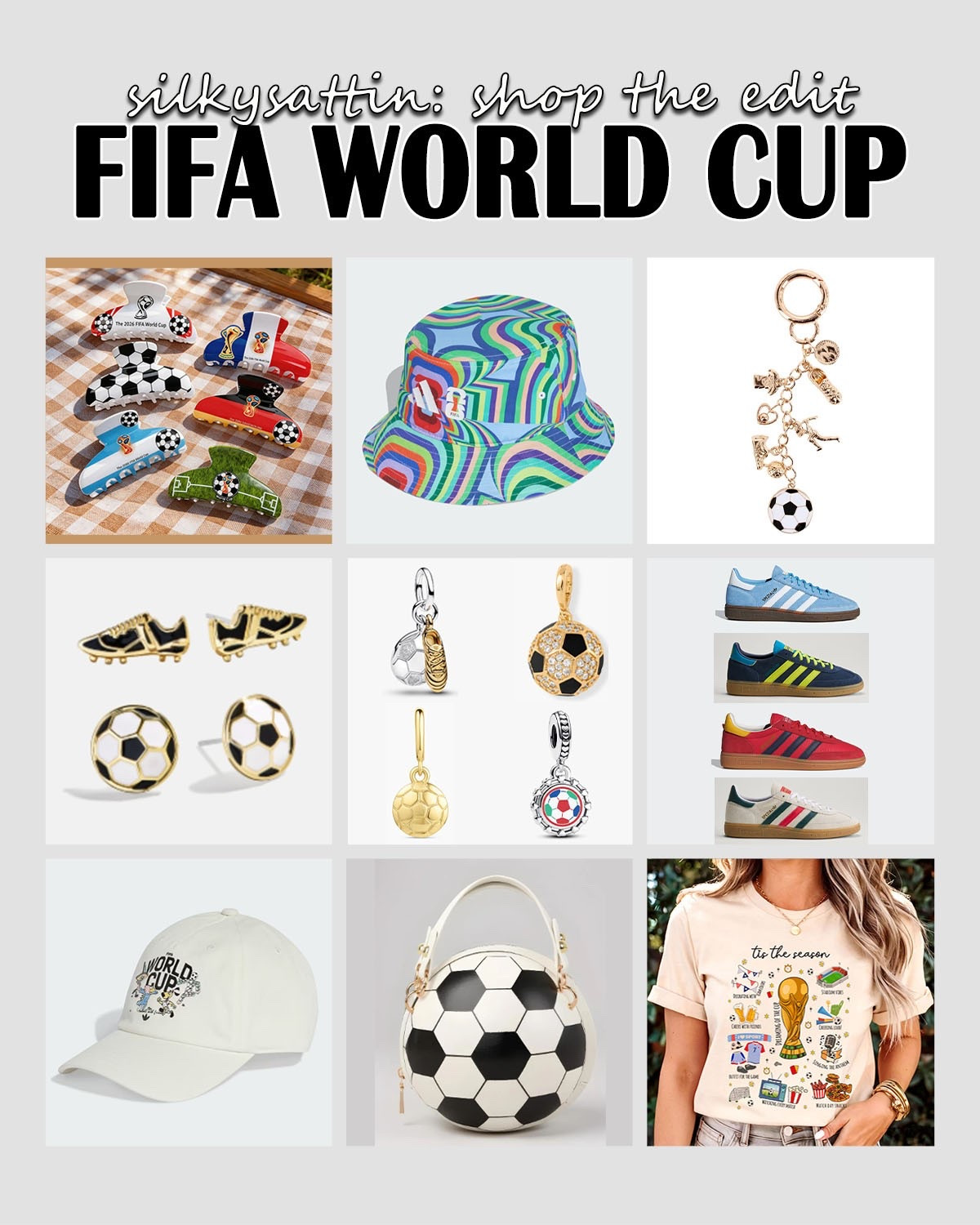 Shop the Edit: FIFA World Cup 2026

Still haven’t decided on a team to back? Get inspo from any one of these items. Also, they’re great gift options for your favorite soccer fan and player.

The 2026 FIFA World Cup will be co-hosted by Canada, Mexico, and the United States from June 11 to July 19, 2026. 

fifa world cup, soccer game, soccer game outfit, player gift ideas, sports party, sporty outfit, casual outfit, womens fashion #fifaworldcup #soccergame #soccergameoutfit #playergiftideas #sportsparty #sportyoutfit #casualoutfit #womensfashion

#LTKActive #LTKootd #LTKdayinmylife