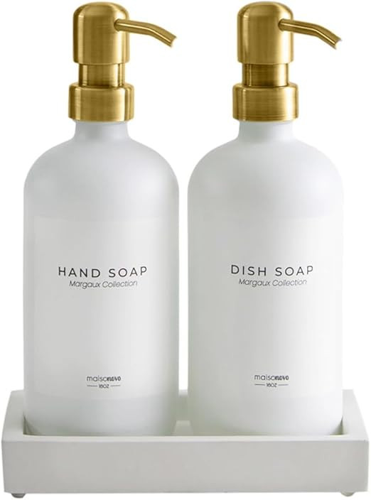 MaisoNovo Glass Soap Dispenser with Pump | Vintage Soap Dispenser Bathroom and Kitchen Soap Dispe... | Amazon (US)