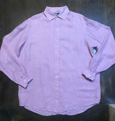 Polo Ralph Lauren Men's Lavender Westerton 100% Linen Shirt L Free Ship | eBay US