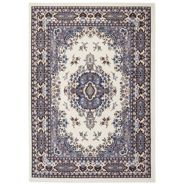 Home Dynamix Premium Sakarya Traditional Medallion Area Rug, Ivory/Blue, 7'8"x10'7" - Walmart.com | Walmart (US)