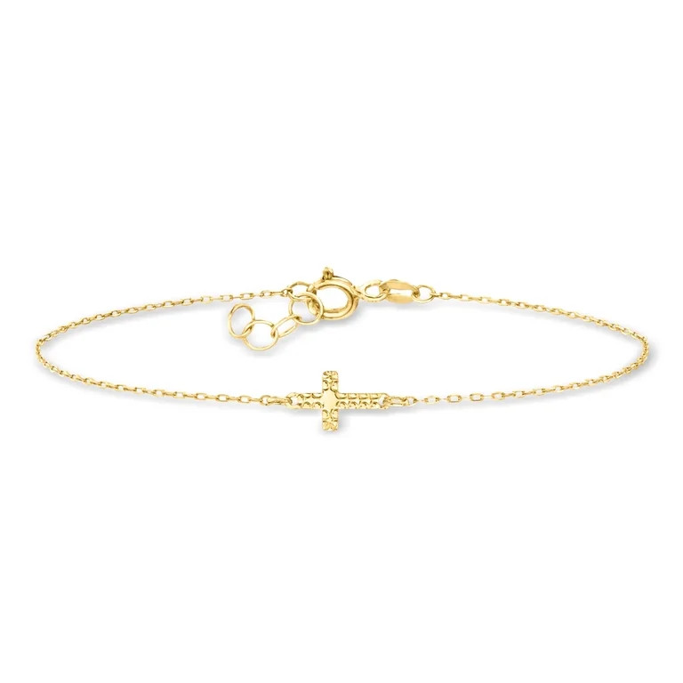 Ross-Simons Italian 10kt Yellow Gold Sideways Cross Bracelet, Women's, Adult | Walmart (US)