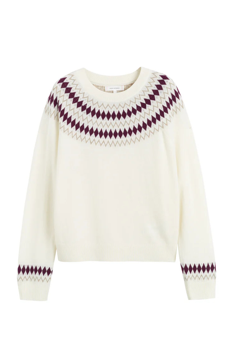 Cream Wool-Cashmere Fair Isle Sweater | Chinti & Parker