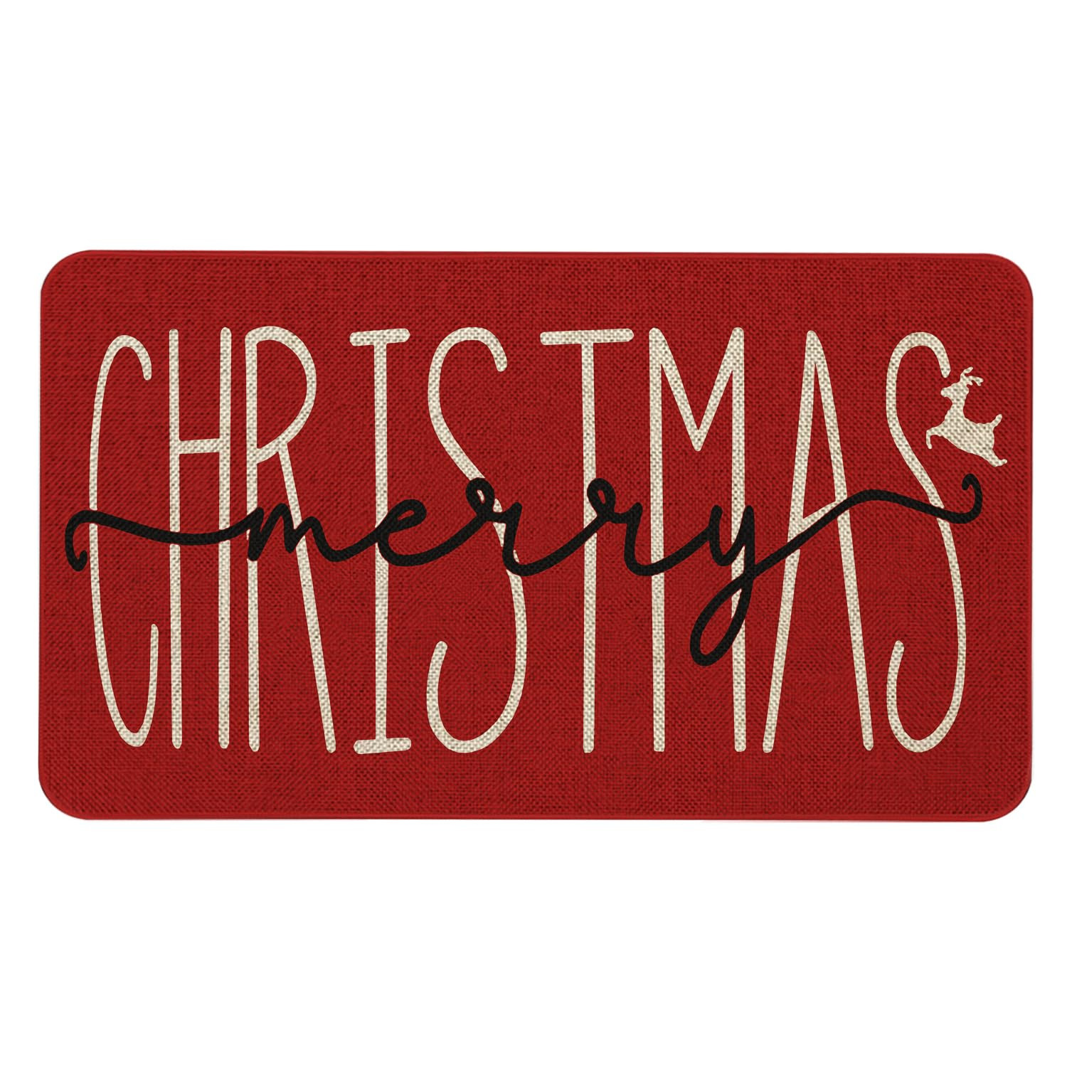 Roszwtit Red Christmas Door Mat 30 X 17 Inch Merry Christmas Elk Doormat Indoor Outdoor Entrance ... | Amazon (US)