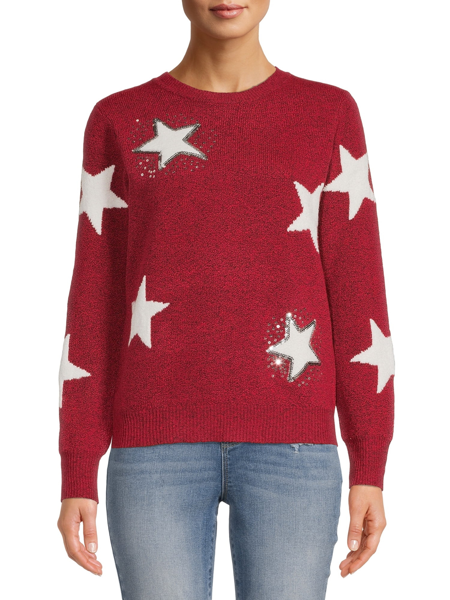 Women's Crewneck Holiday Sweater | Walmart (US)