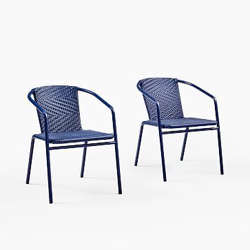 All-Weather Wicker Stacking Chair (Set of 2) | West Elm (US)