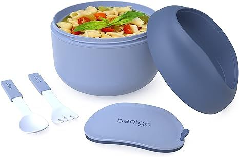 Bentgo Bowl - Insulated Leak-Resistant Bowl with Snack Compartment, Collapsible Utensils and Impr... | Amazon (US)
