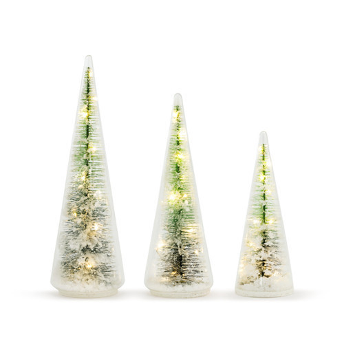 Lit Glass Tree Figures - Set of 3 | DEMDACO