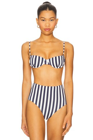 Anemos Balconette Bikini Top in Marine Vertical Stripe from Revolve.com | Revolve Clothing (Global)