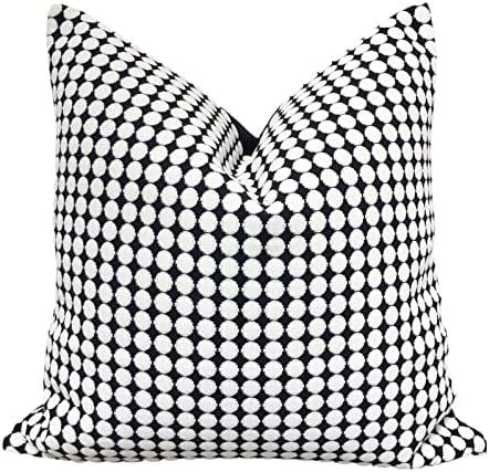 HENOMO Linen Decorative Throw Pillow Cover 18"×18" Dot Pattern Black and White Square Cushion ca... | Amazon (US)