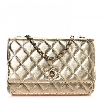 CHANEL

Metallic Lambskin Quilted Trendy CC Wallet On Chain WOC Gold | Fashionphile