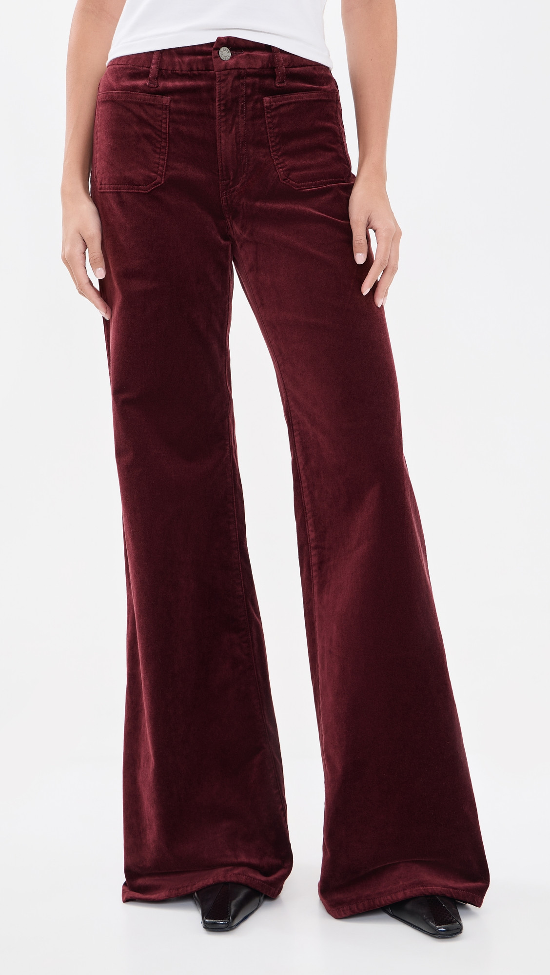 Good American Velvet Good Waist Palazzo Jeans Berry Noir 10 | Shopbop