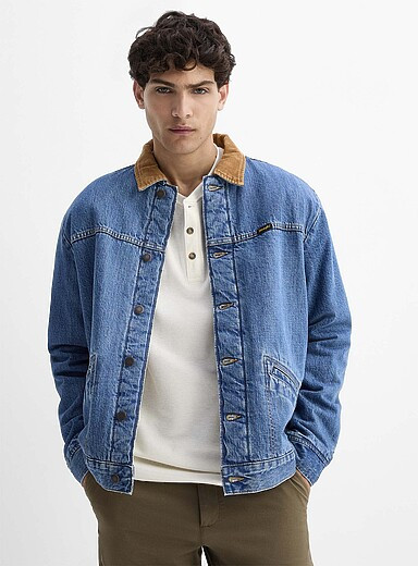 High-pile fleece-lined jean jacket | Simons