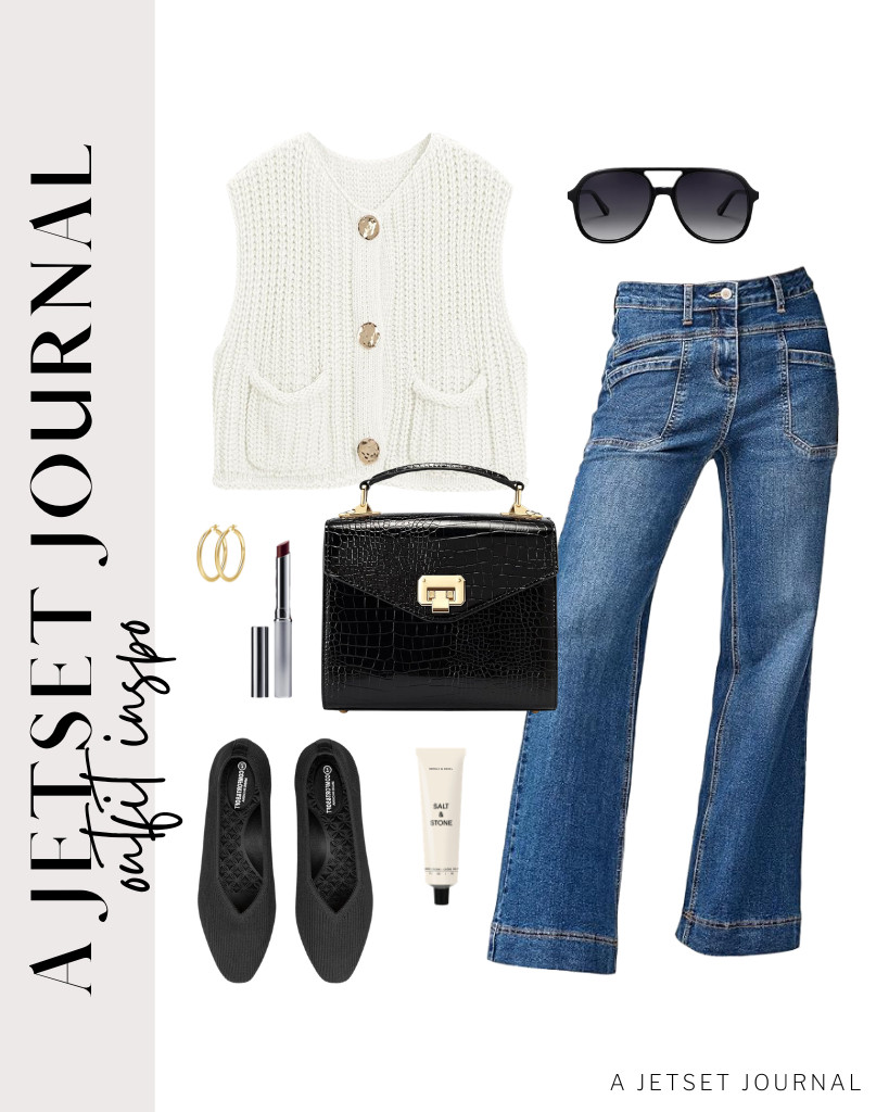So excited to share these styling inspo for a chic look this weekend.

This sleeveless white knit cardigan can be layered or worn as is and paired with jeans. A top-handle bag and square-toe knitted flats go perfectly with this outfit. Dab a bit of Clinique’s tinted lip balm as your finishing touch. 

 #LTKSeasonal #LTKSaleAlert #LTKTravel