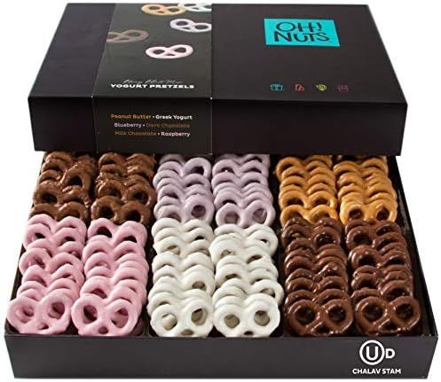 Oh! Nuts Christmas Chocolate Covered Pretzels Gift baskets, 100 + Mini Pretzels of 6 Assorted Flavor | Amazon (US)