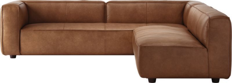 Lenyx 2-Piece Leather Extra Large Sectional + Reviews | CB2 | CB2
