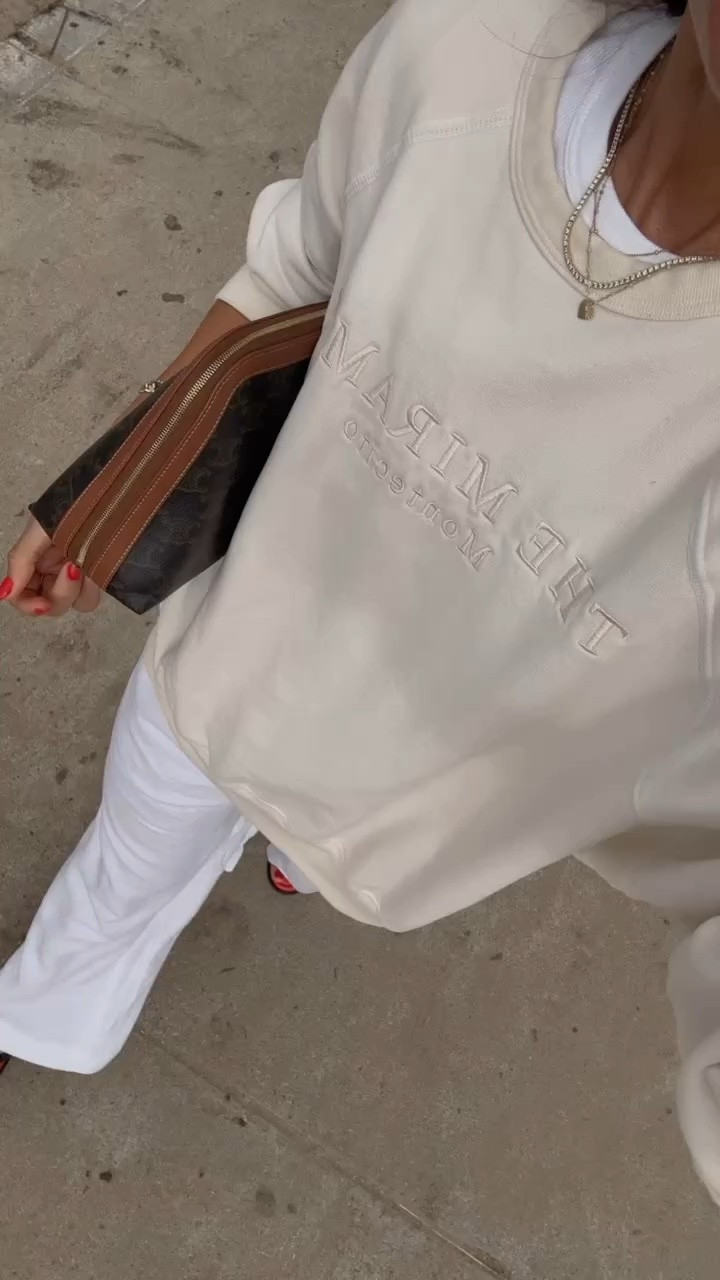 Beachside breakfast 
Wearing the short inseam option in pants and they’re short gal friendly 
Sweatshirt is a collab between a hotel and denim brand, so linking the non embroidered sweatshirt

#LTKOver40