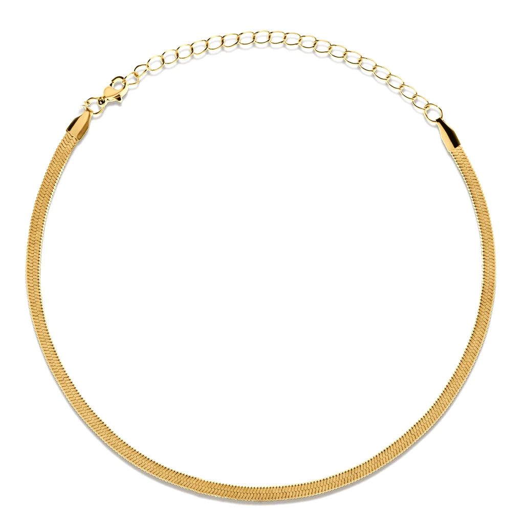 Ellie Vail - Nic Herringbone Chain Choker Necklace | Ellie Vail Jewelry