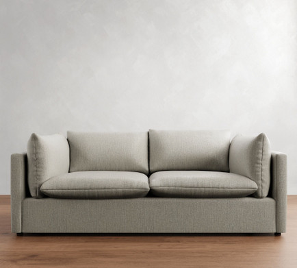 Square Arm Sofa with Down-Wrapped Cushions