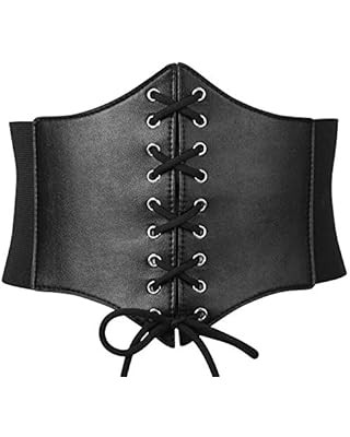 GRACE KARIN Womens Corset Belt Vintage Lace-up Cinch Elastic Waist Belt | Amazon (US)