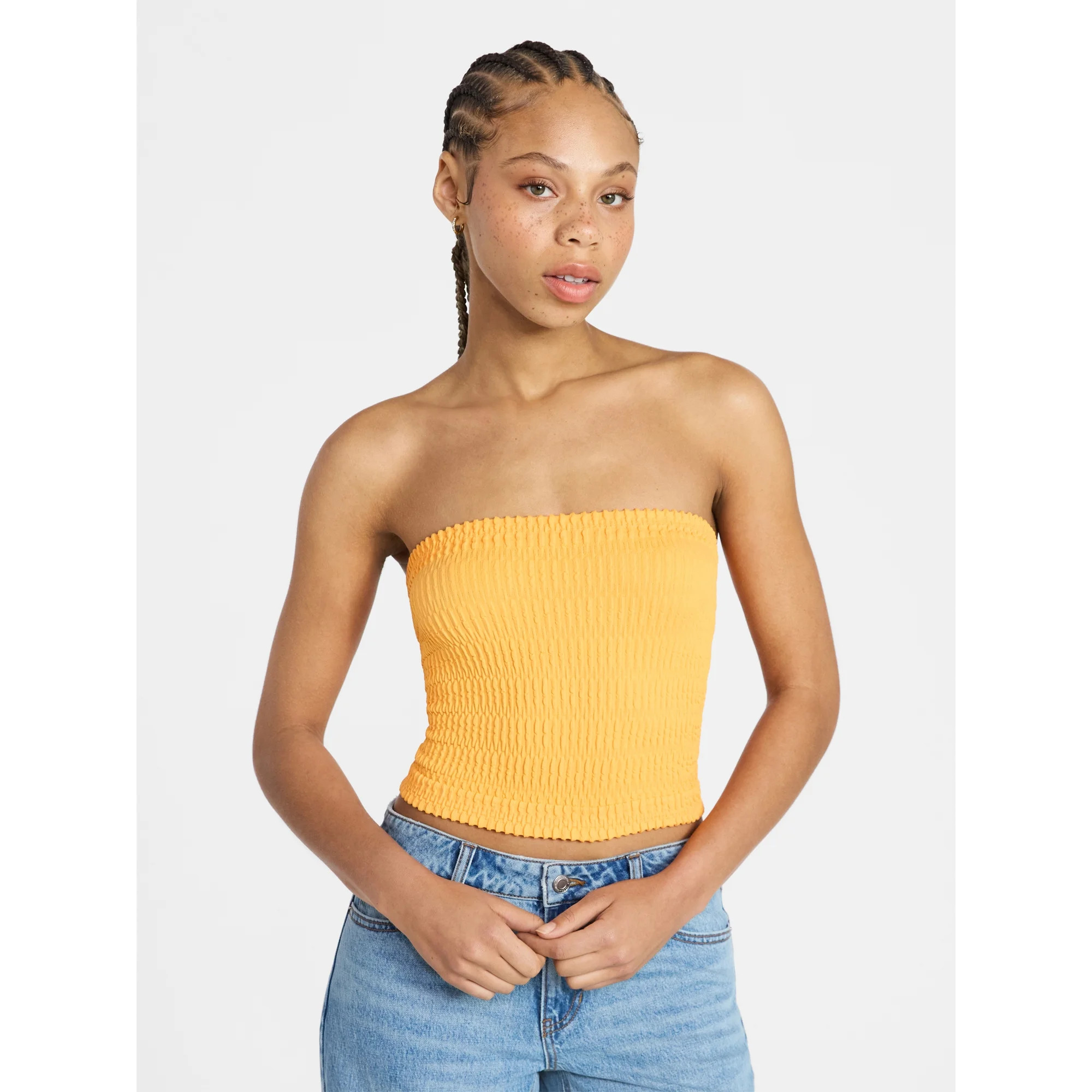 No Boundaries Seamless Textured Tube Top, Women's XXS-XXL | Walmart (US)
