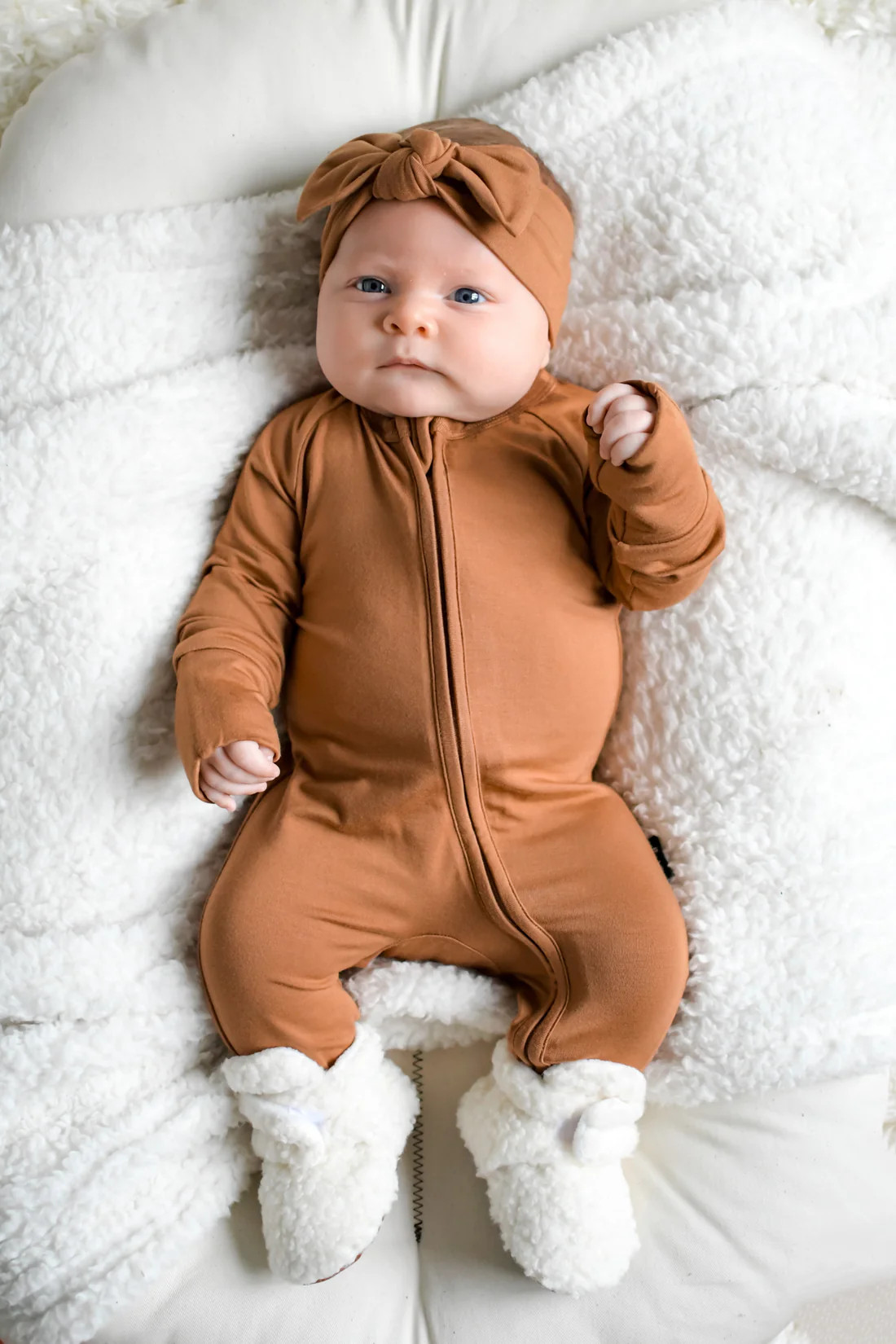 ZIP ROMPER - Caramel | millie + roo