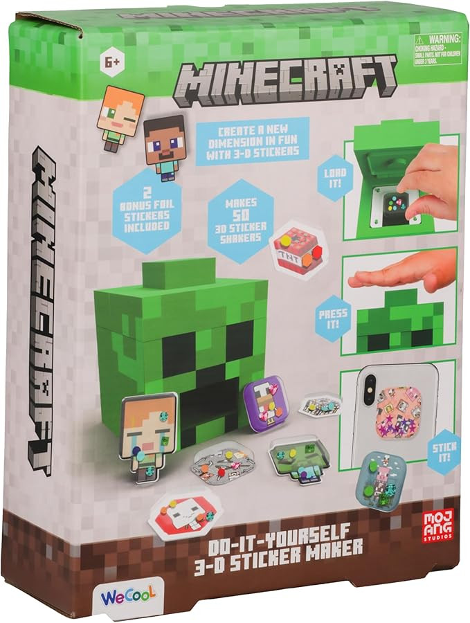 Paladone WeCool Minecraft Creeper DIY 3D Sticker Maker for Kids, Officially Licensed Craft Kit fo... | Amazon (US)
