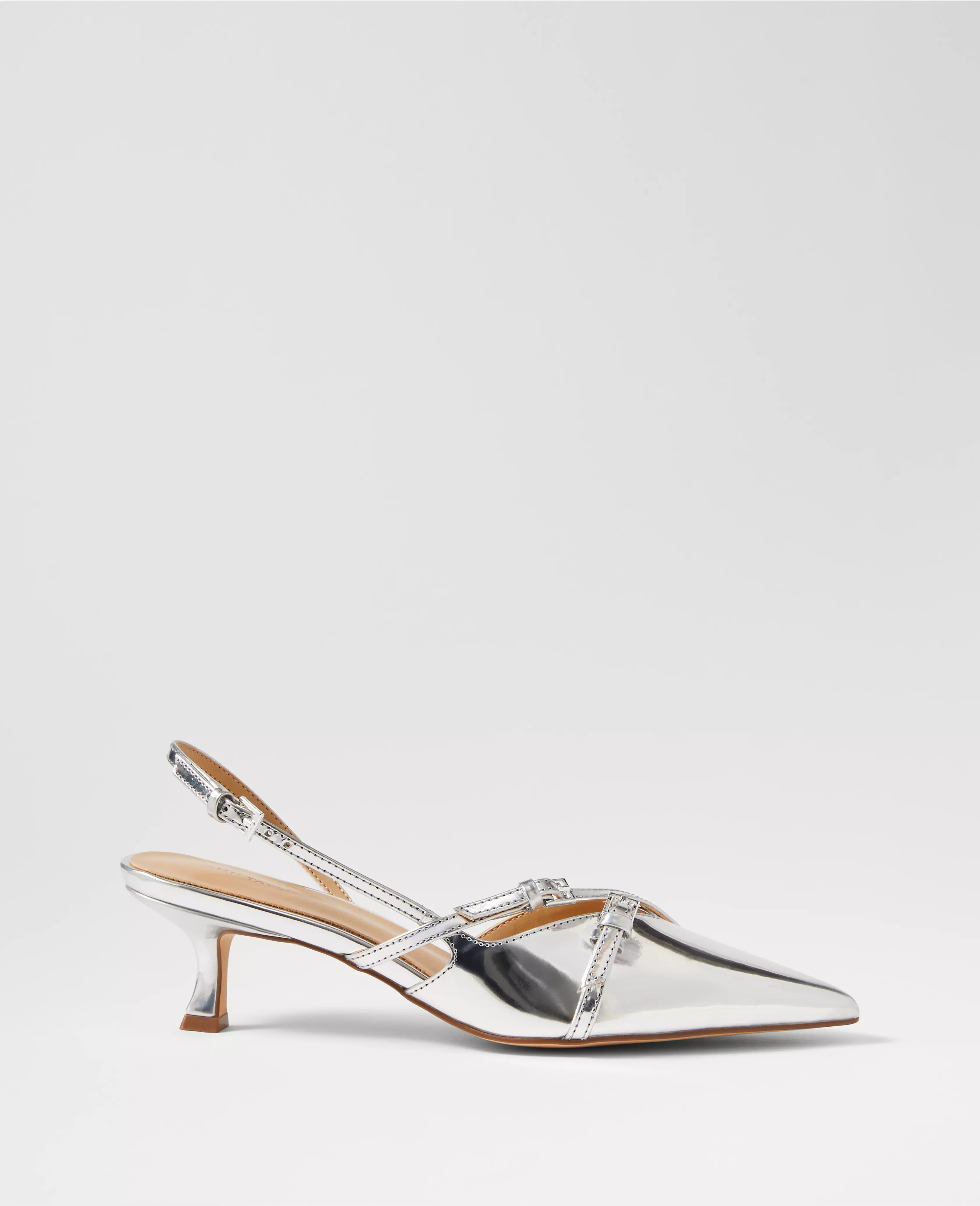 Strappy Pointy Toe Metallic Pump | Ann Taylor