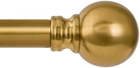 Modern Gold Curtain Rods for Windows 48 to 84 Inch 1" Diameter Adjustable Heavy Duty Brass Window... | Amazon (US)