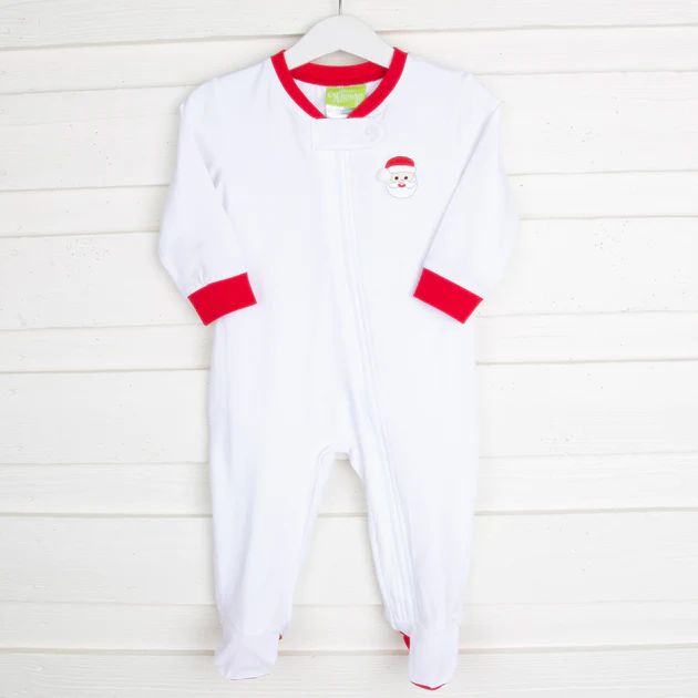Santa Embroidered White Onesie | Classic Whimsy