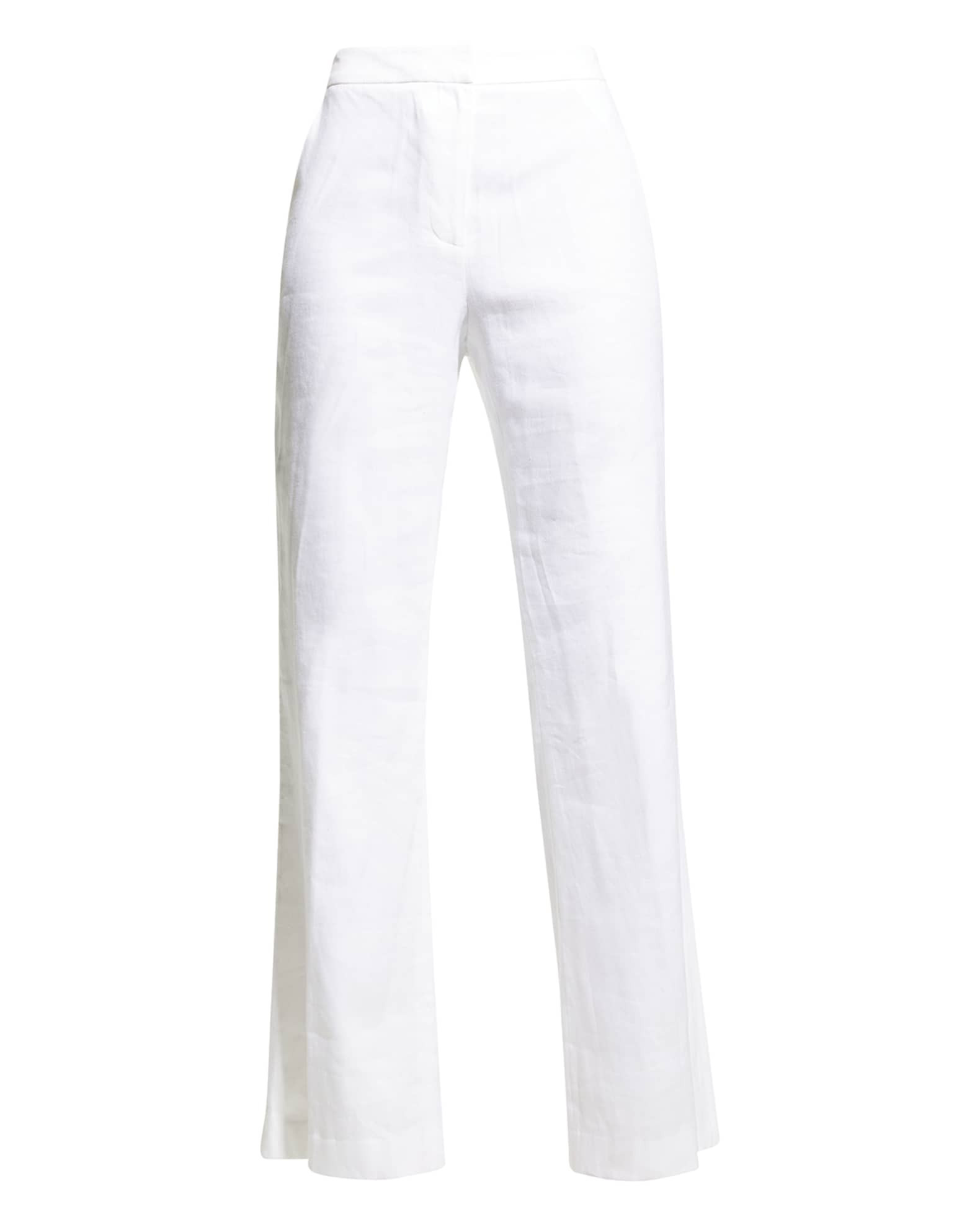 Milly Lennon Linen Bootcut Pants | Neiman Marcus