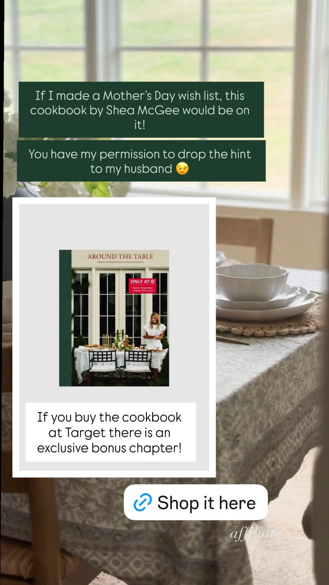 If I made a Mother’s Day wish list, this new cookbook by Shea McGee would be on it! 

If you buy the cookbook at Target there is an exclusive bonus chapter! 

#LTKHome #LTKMothersDay