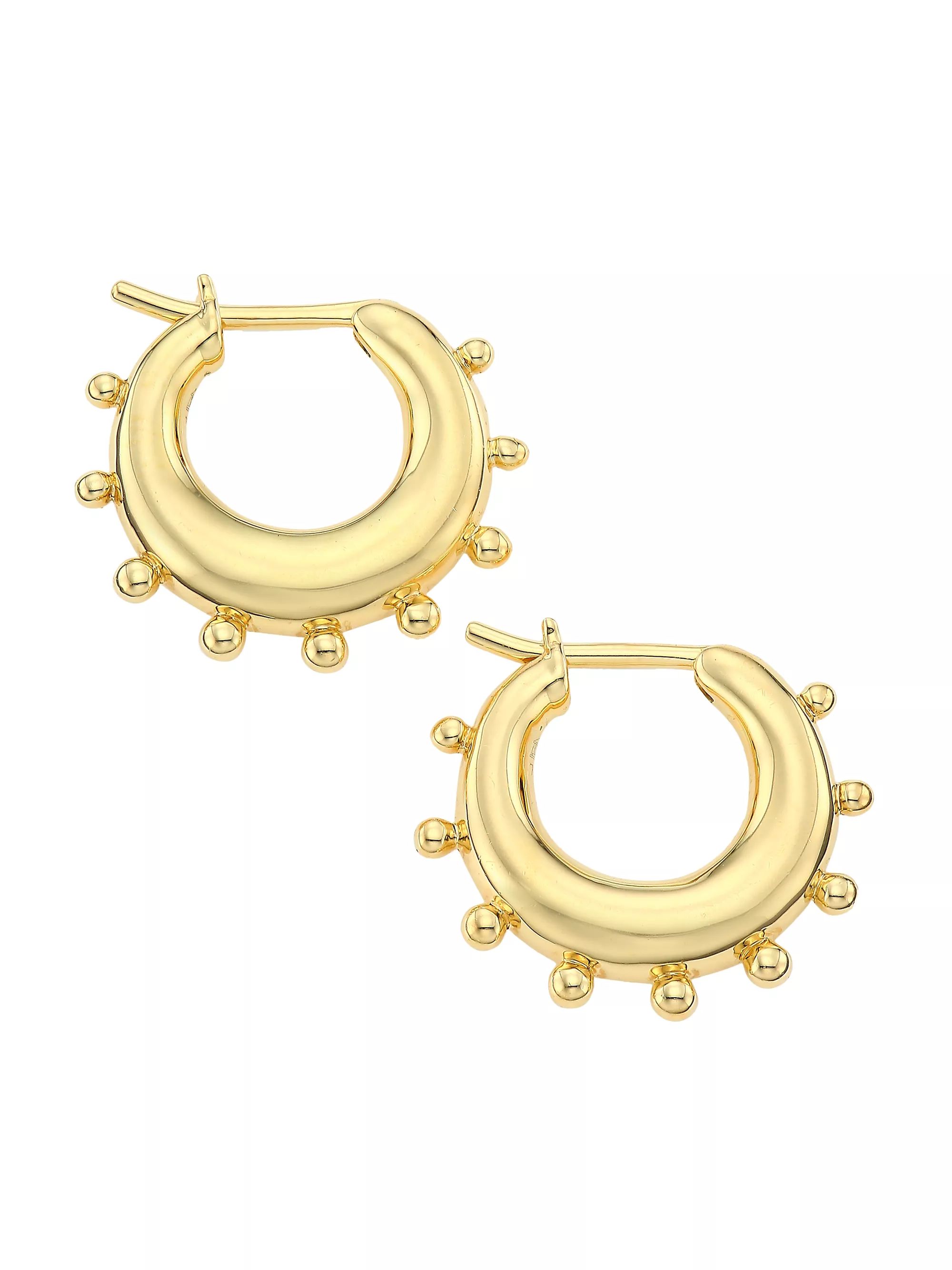 Classic Gold 18K Yellow Gold Dangle Hoop Earrings | Saks Fifth Avenue