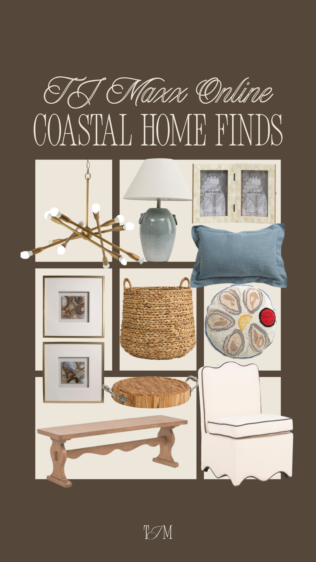This TJ Maxx coastal home edit is giving Martha Stewart summer house energy in the best way ☀️ the woven textures, soft blues, scalloped chair, and collected coastal decor all feel so timeless and expensive looking!!
coastal home decor, summer home decor, tj maxx home finds, coastal grandmother decor, Martha Stewart aesthetic, Nancy Meyers home, neutral home decor, woven decor, coastal living room, organic modern decor, beach house decor, summer hosting, designer inspired home finds, home styling ideas, blue and neutral decor 

 #LTKMothersDay #LTKSeasonal #LTKHome