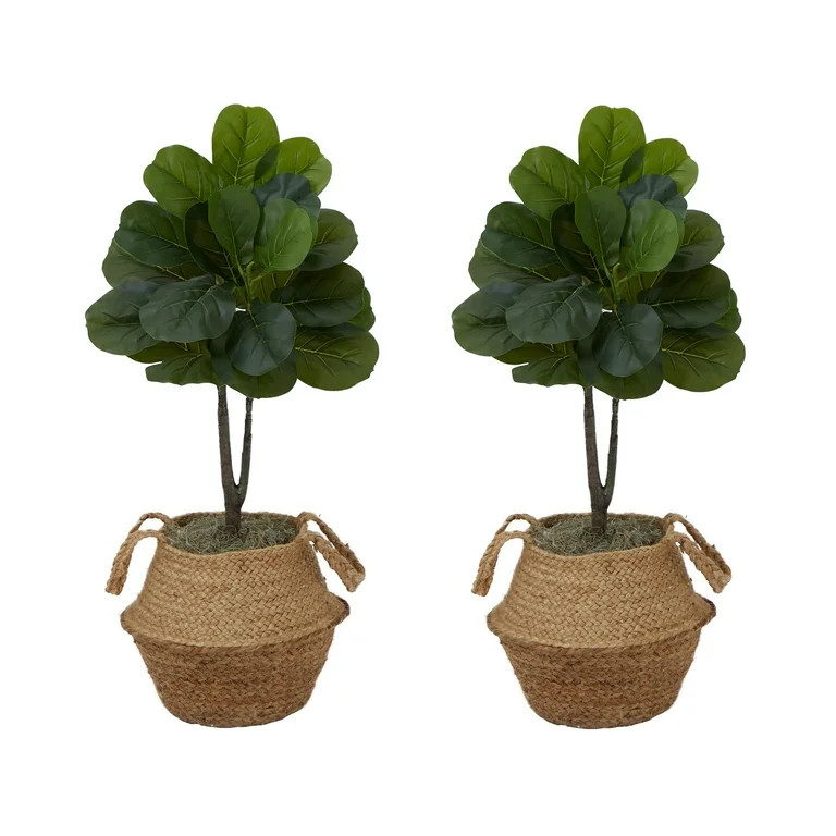 Nearly Natural 3' Artificial Fiddle Leaf Fig Tree DIY Kit - Set of 2 | Walmart (US)