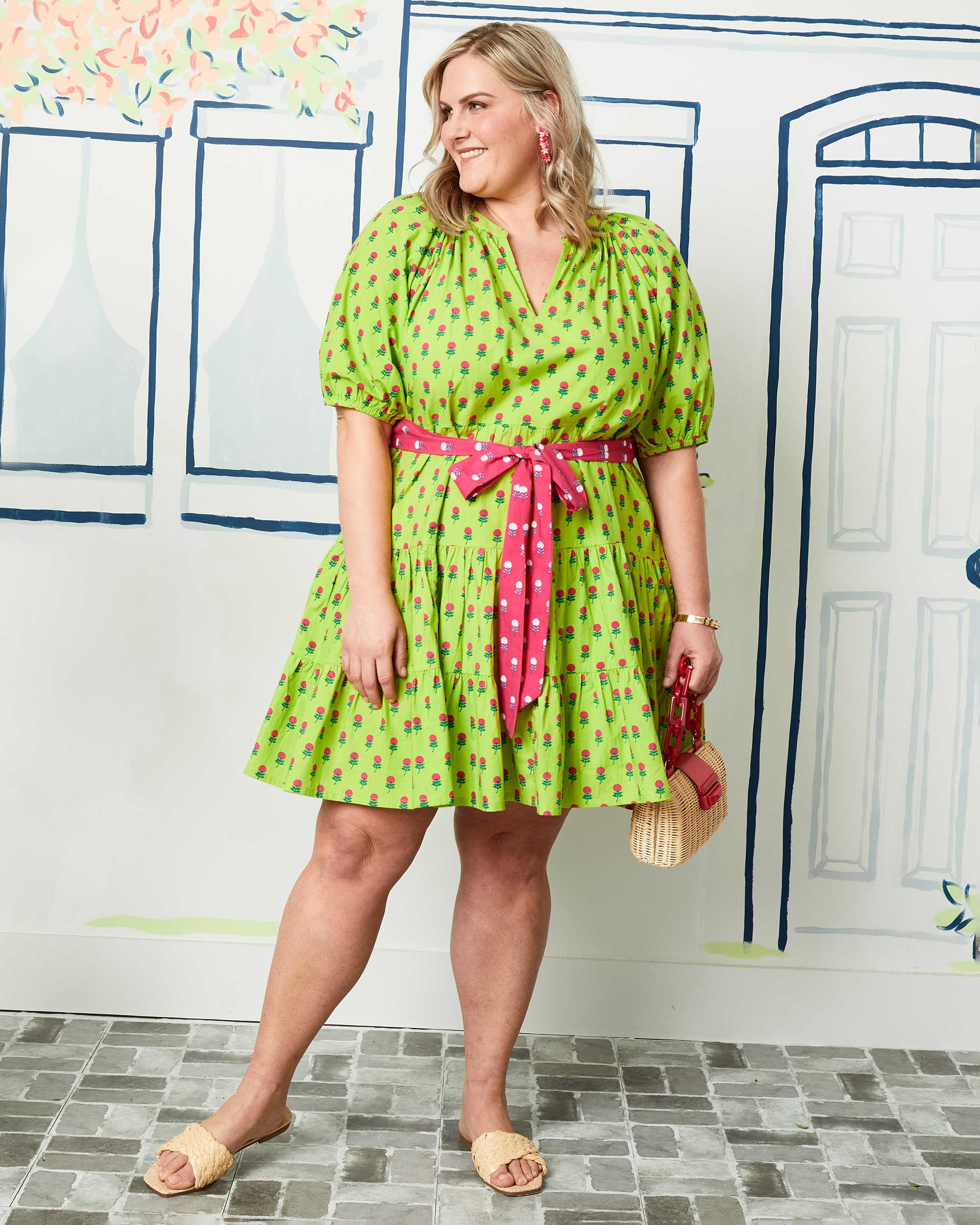 Bouquet of Roses - It's a Date Dress - Limeade | Printfresh