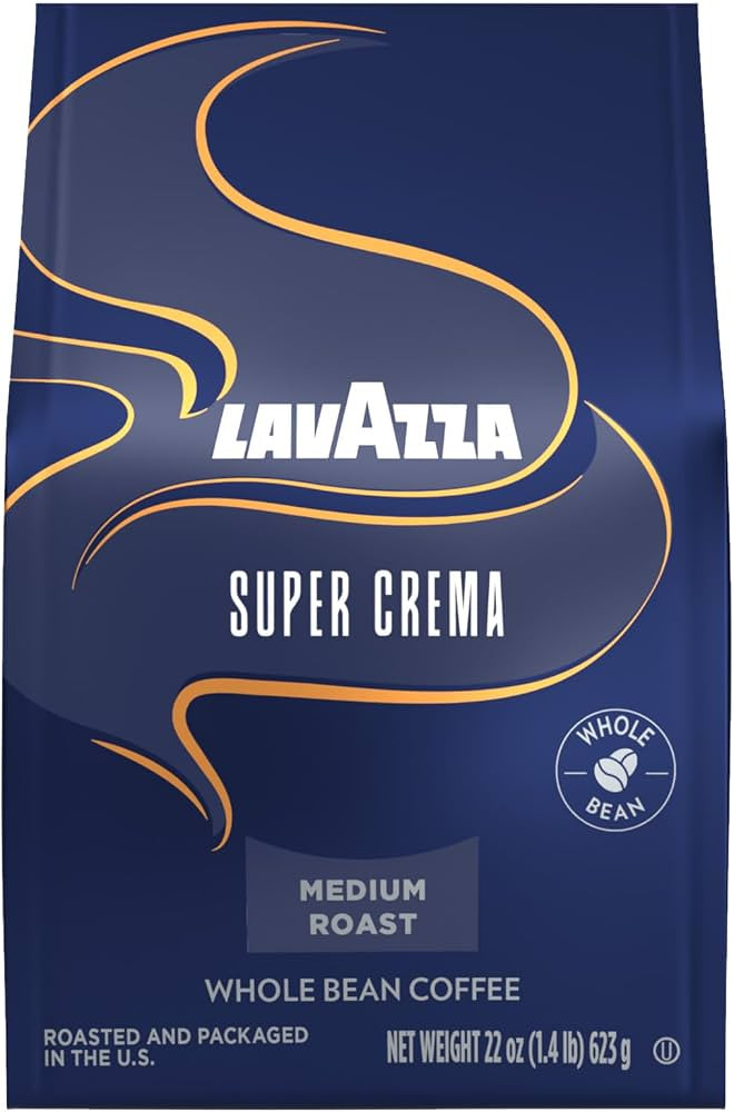 Lavazza Super Crema Whole Bean Coffee, Medium Espresso Roast, Arabica and Robusta Blend, 22 oz Ba... | Amazon (US)