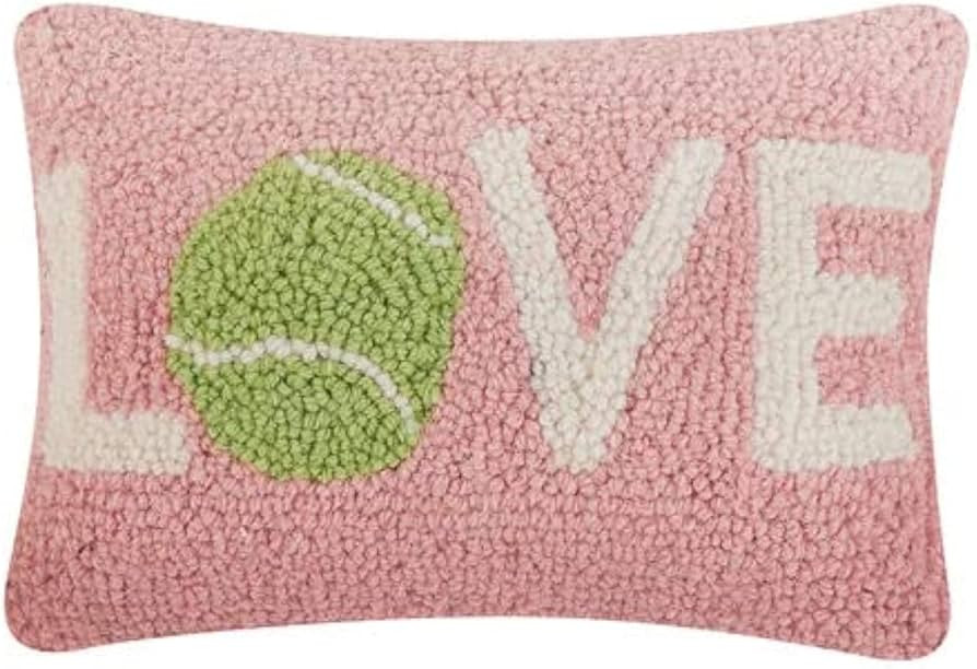 Peking Handicraft Tennis Love, Hook Pillow, Wool and Poly Velvet | Amazon (US)