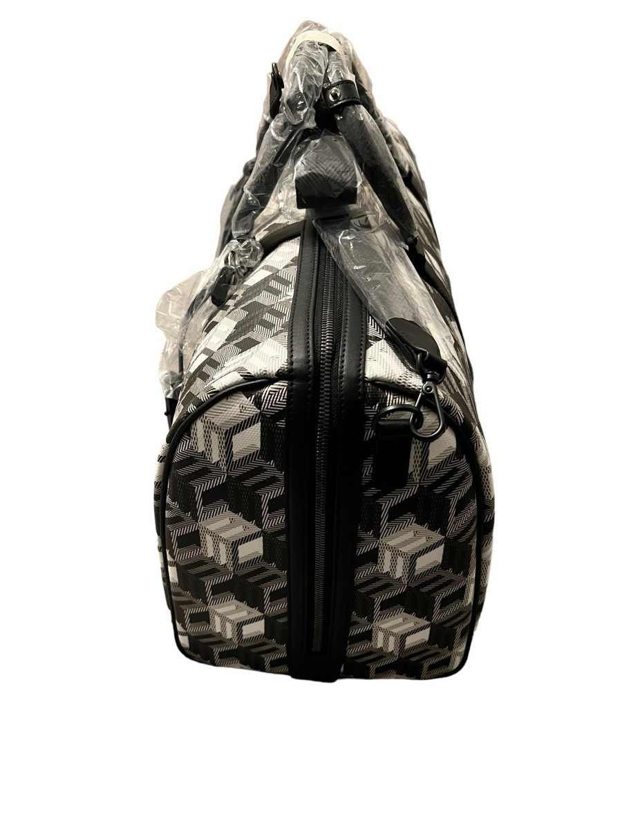 MCM unisex black and white cubic logo Large Duffle bag Weekender  MMVBACK03BW03B | eBay US