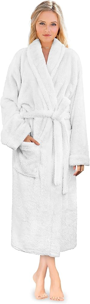 PAVILIA Premium Womens Plush Soft Robe Fluffy, Warm, Fleece Sherpa Shaggy Bathrobe | Amazon (US)