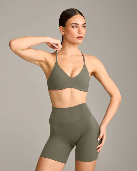 EasyLift™ Ultra Minimal Bralette with Gray Logo 
 Alpine Green | Oner Active (UK / US)