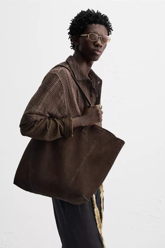 LEATHER TOTE BAG | Zara UK