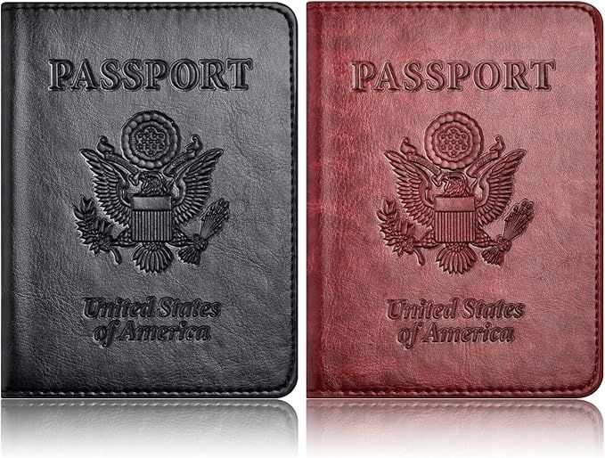 Eoehro 2Pack Passport Holder Wallet Cover Case, Travel Essentials for Women and Men | Amazon (US)