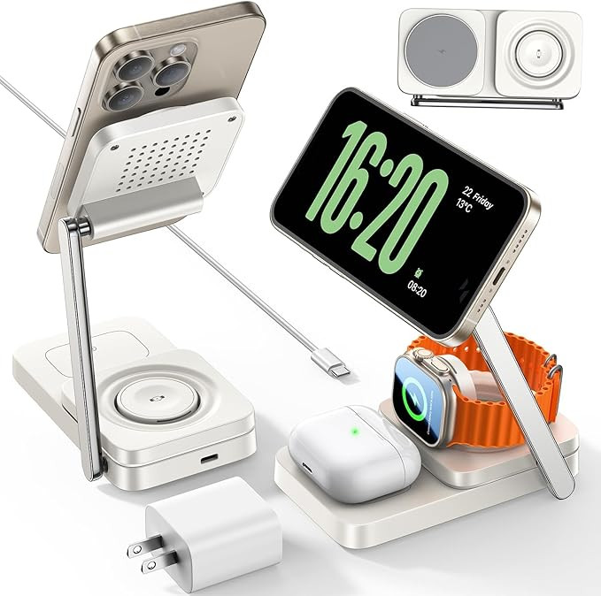 LISEN 3 in 1 Charging Station for Apple Devices Magsafe Wireless Charger Pad for iPhone, Travel W... | Amazon (US)