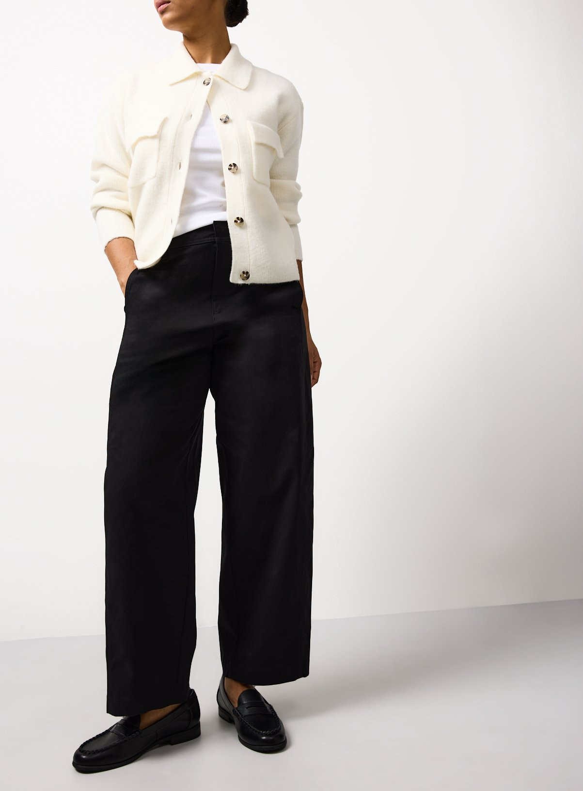 Black Twisted Seam Barrel Leg Trousers 18 | argos.co.uk