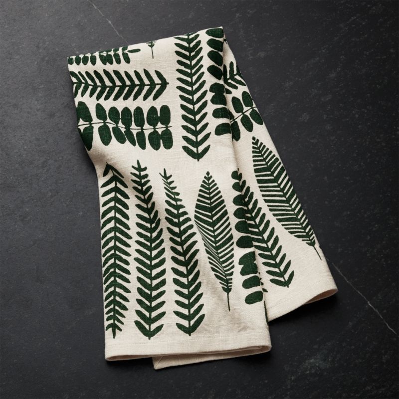 Leaf Bunches Dish Towel | Crate & Barrel