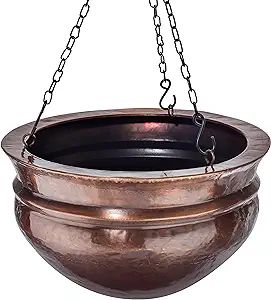 H Potter Hanging Copper Planter with Antique Finish and Chain Outdoor Plant Flower Pot for Home P... | Amazon (US)