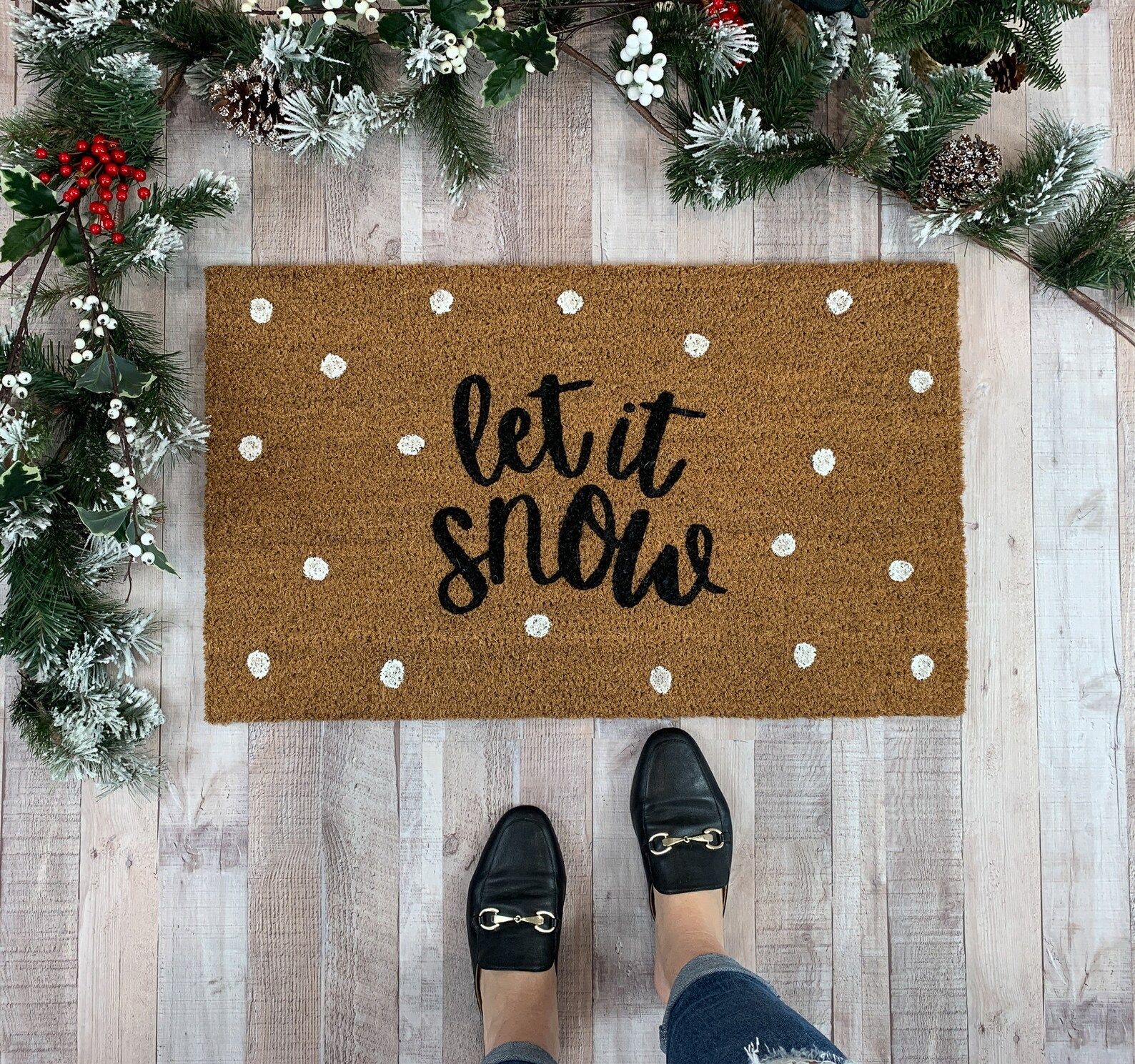 Let it Snow Door Mat Christmas Doormat Christmas | Etsy | Etsy (US)