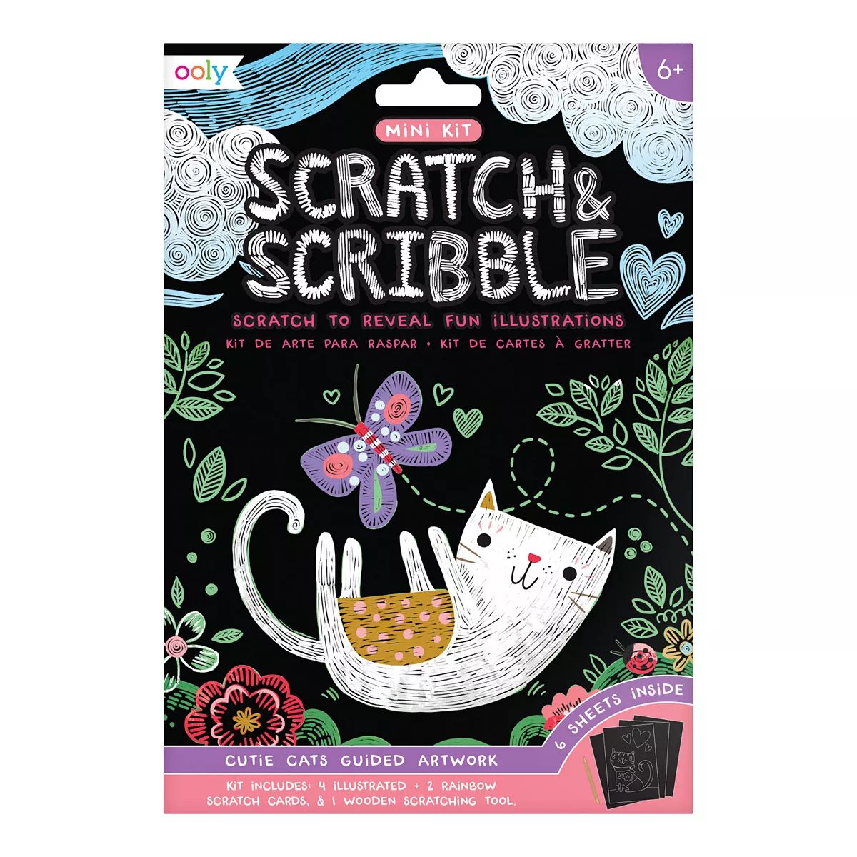 Ooly Cutie Cats Mini Scratch & Scribble Art Kit | Kohl's